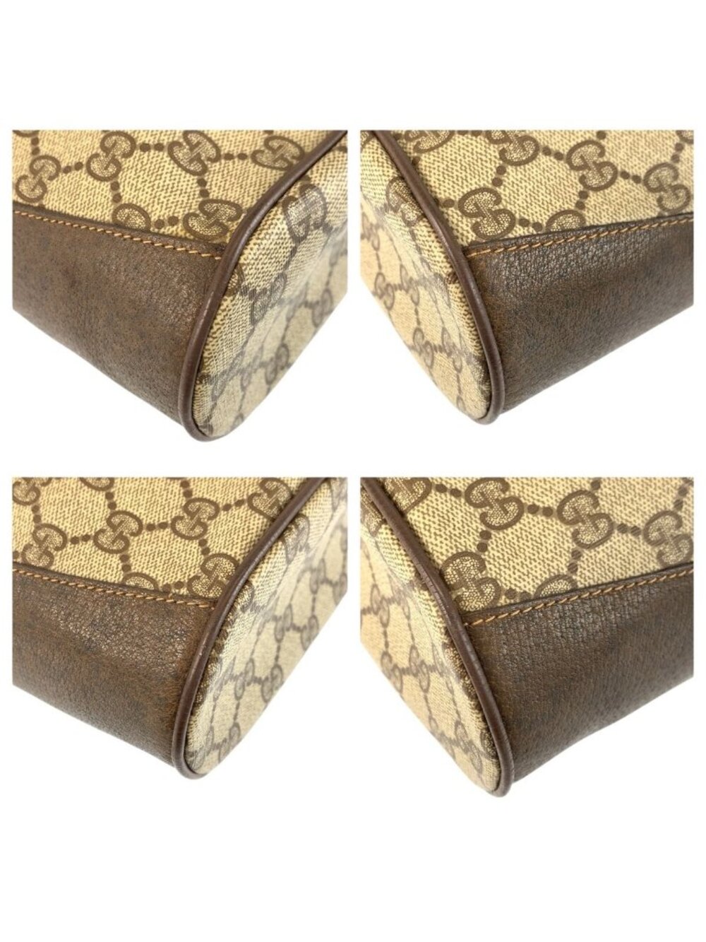 Gucci Vintage Sherry Line Beige Brown GG Supreme Canvas Shoulder Bag - Picture 5 of 9
